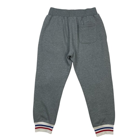 Stussy Mens Jogger Sweat Pant S Gray Logo Pull On Fit Pockets Striped Cuffs - Picture 12 of 13
